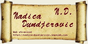 Nadica Dunđerović vizit kartica